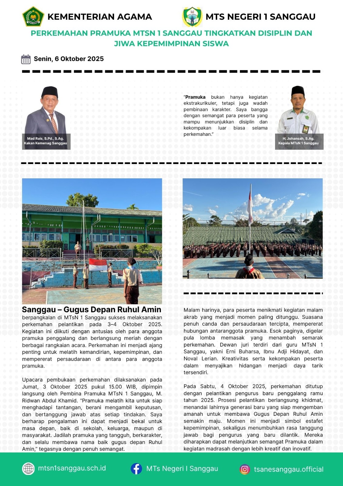 You are currently viewing PERKEMAHAN PRAMUKA MTSN 1 SANGGAU TINGKATKAN DISIPLIN DAN JIWA KEPEMIMPINAN SISWA