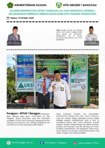 Read more about the article ALUMNI BERPRESTASI MTSN 1 SANGGAU, M.ZUKI PANGESTU, KEMBALI KE MADRASAH BERBAGI PENGALAMAN DARI SMA TARUNA NUSANTARA